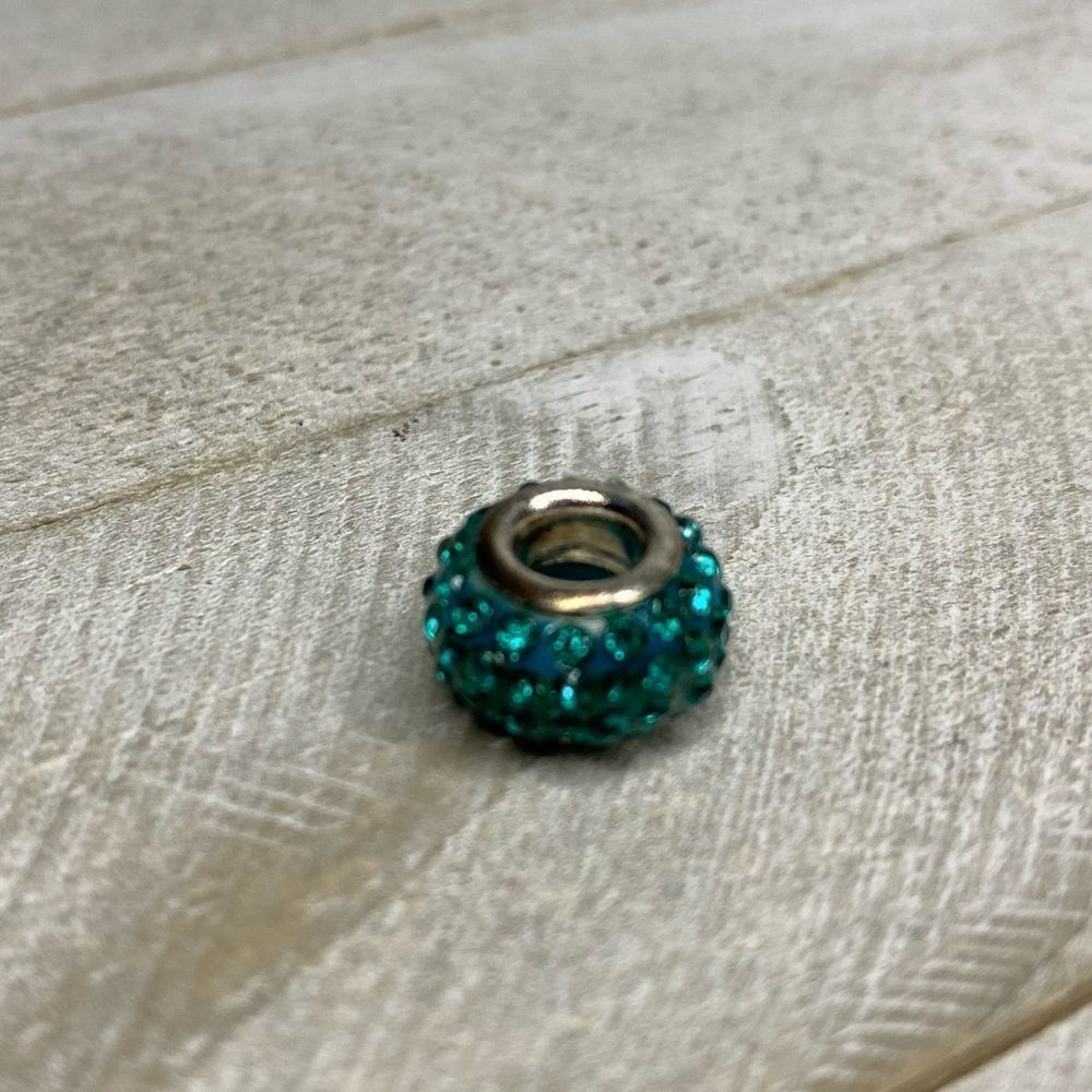 Pandora like green crystal bead